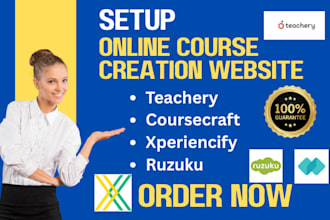 setup online course creation teachery coursecraft xperiencify ruzuku website