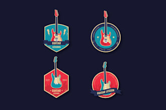 make music dj, band, podcast, radio, guitar logo design