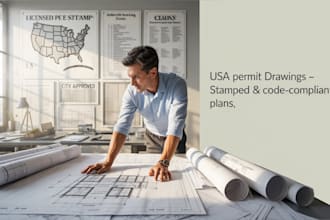 be your architect or stamp engineer to full city permit drawings, 2d blueprints