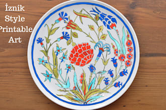 design traditional ottoman and iznik inspired patterns as printable digital art