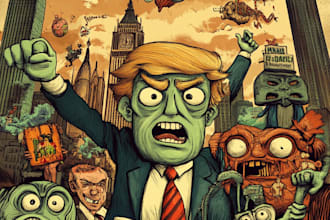 create a crazy political or satirical cartoon