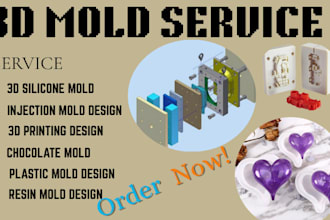 product design 3d injection silicone plastic resin chocolate mold for printing