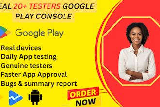 provide 12 testers 20 testers for google play console closed testing