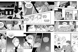draw manhwa webtoon comic manga page in anime manga style as manga artist