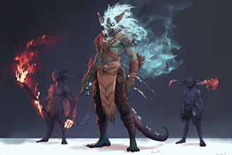 design character fantasy illustration for dnd party