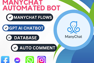customer facebook bot, auto reposting, automation bot, fb messager, manychat bot
