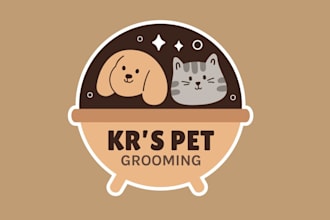 do modern animal dog pet care veterinary logo for your brand