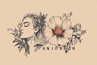 create minimalist line art tattoo with my style