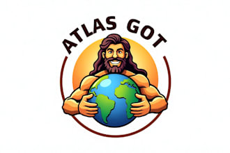 design eye catchy atlas mascot logo for your company