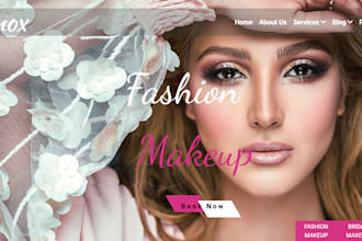 build makeup, skincare, beauty salon, spa, cosmetics ecommerce, makeup website
