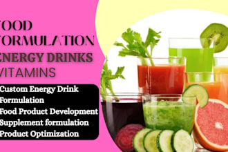 do food formulation and energy drinks and vitamins as a chemist