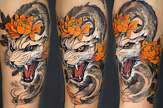 create japanese or oriental tattoo design for you