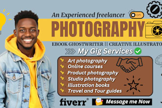 do photography ebook, online course content, workbook design, lead magnet