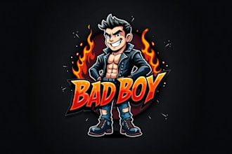 create a clean beautiful bad boys mascot logo design for your business