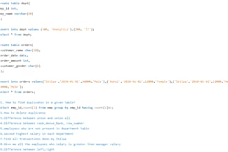 write sql queries, clean data, and create database reports