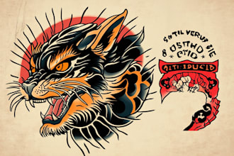 create any design in traditional tattoo or old school style