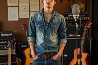 be your acoustic male vocalist guitarist to produce you custom country val song