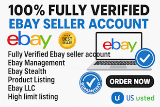 do ebay account creation, fully verified ebay setup, ebay listing, ebay llc
