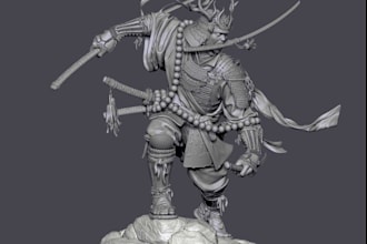 sculpt 3d model,character figure 3d printing in blender or zbrush,rendering stl