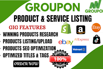 do groupon shopify etsy ebay amazon walmart product service  groupon listing SEO