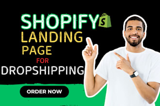 design a custom shopify landing page design, shopify landing page