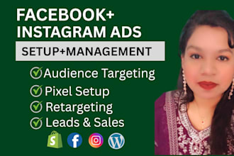 setup facebook ads advertising, instagram ads,run fb ads campaign, meta ads