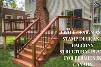 design and stamp deck and balcony structural plans for permits in canada