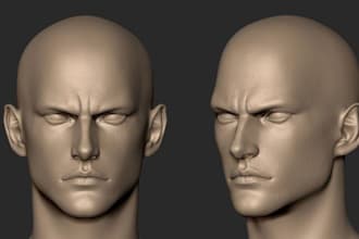 sculpt 3d head bust 3d head model 3d bust model 3d sculpting for 3d printing