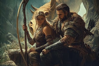 draw dnd character art, fantasy illustration or concept art