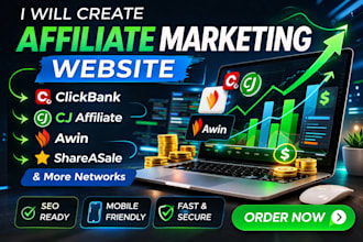 create clickbank, cj,affiliate, awin and more affiliate marketing website