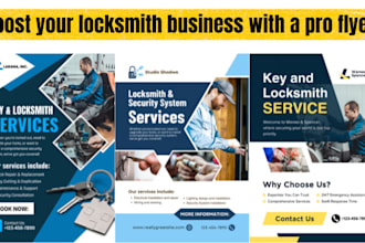 design a car key locksmith flyer, emergency locksmith