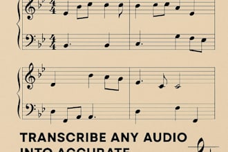 transcribe any audio into accurate sheet music, midi, tabs or notation