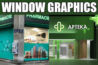 make wrap design of storefront window and window graphics