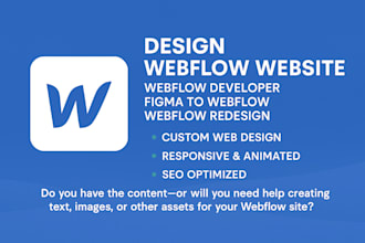 design webflow website, webflow developer, figma to webflow, webflow redesign