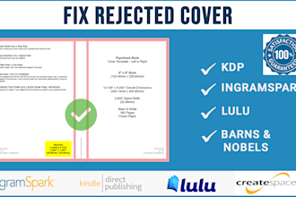 fix, resize, format rejected for KDP, ingram spark, lulu