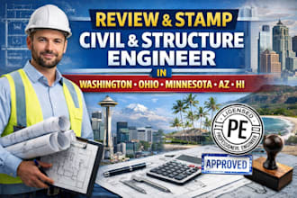 review and stamp civil and structure engineer in washington ohio minnesota az hi