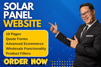 design solar panel ecommerce wordpress website for retail and wholesale