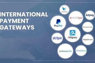create and integrate stripe, paypal, authorize, skrill, wise to your website