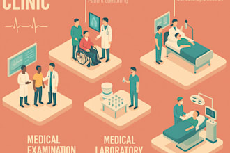 design stunning 3d isometric infographic illustration, map for app and website