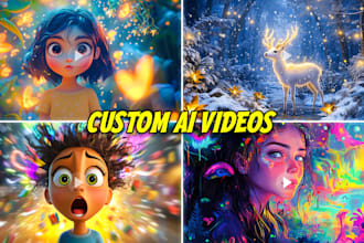 create ai animation story, 3d cartoon or ai music kids video