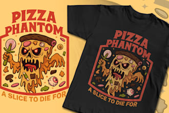 create funny creepy illustration for t shirt design