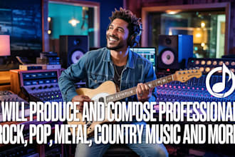 produce and compose professional rock, pop, metal, country music and more