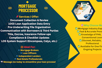 be your mortgage loan processor assistant