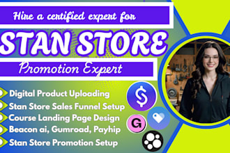 stan store promotion, stan store design, systeme io sales funnel website