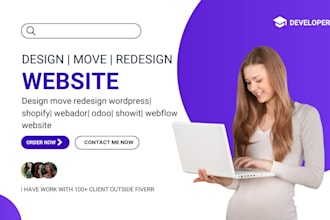 design move redesign wordpress shopify webador odoo showit webflow website