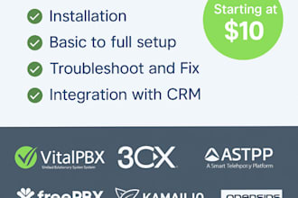 install voip, asterisk, freepbx, 3cx,vitalpbx,magnus billing,fusionpbx,pbx,