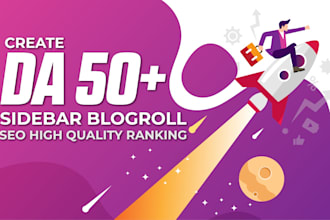create da 50 plus sidebar blogroll SEO high quality ranking
