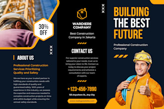 design a business brochure, bi fold, tri fold event flyers, poster card in 24hrs