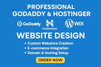 webshop design godaddy website hostinger webstore ionos shopify bluehost expert