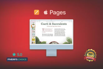 design your document in apple pages,   mac iwork